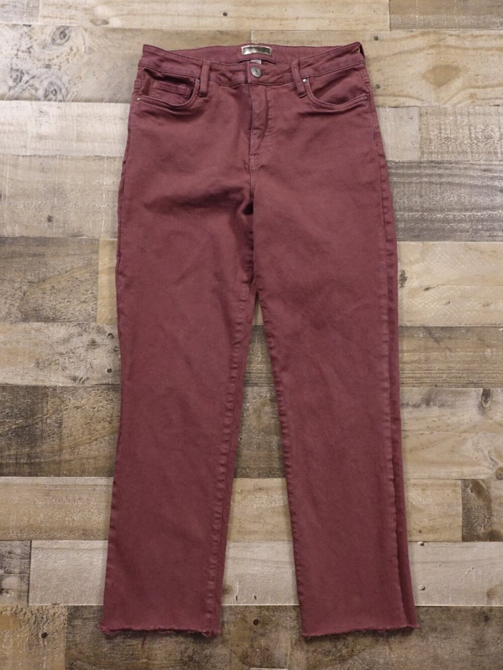 Kut From The Kloth Reese High Rise Ankle Jeans Women's 6‎ Burgundy 27" Straight
